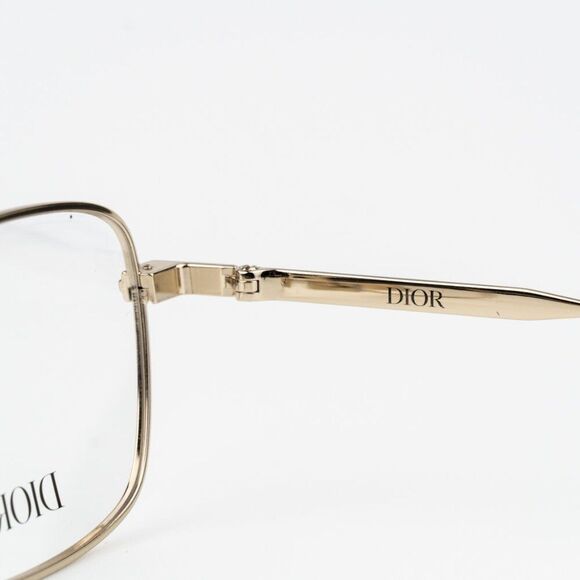 Dior Eyeglasses Metal Shiny Clear Gold Demo Geometric DM50057U 032 BRAND NEW main image 6